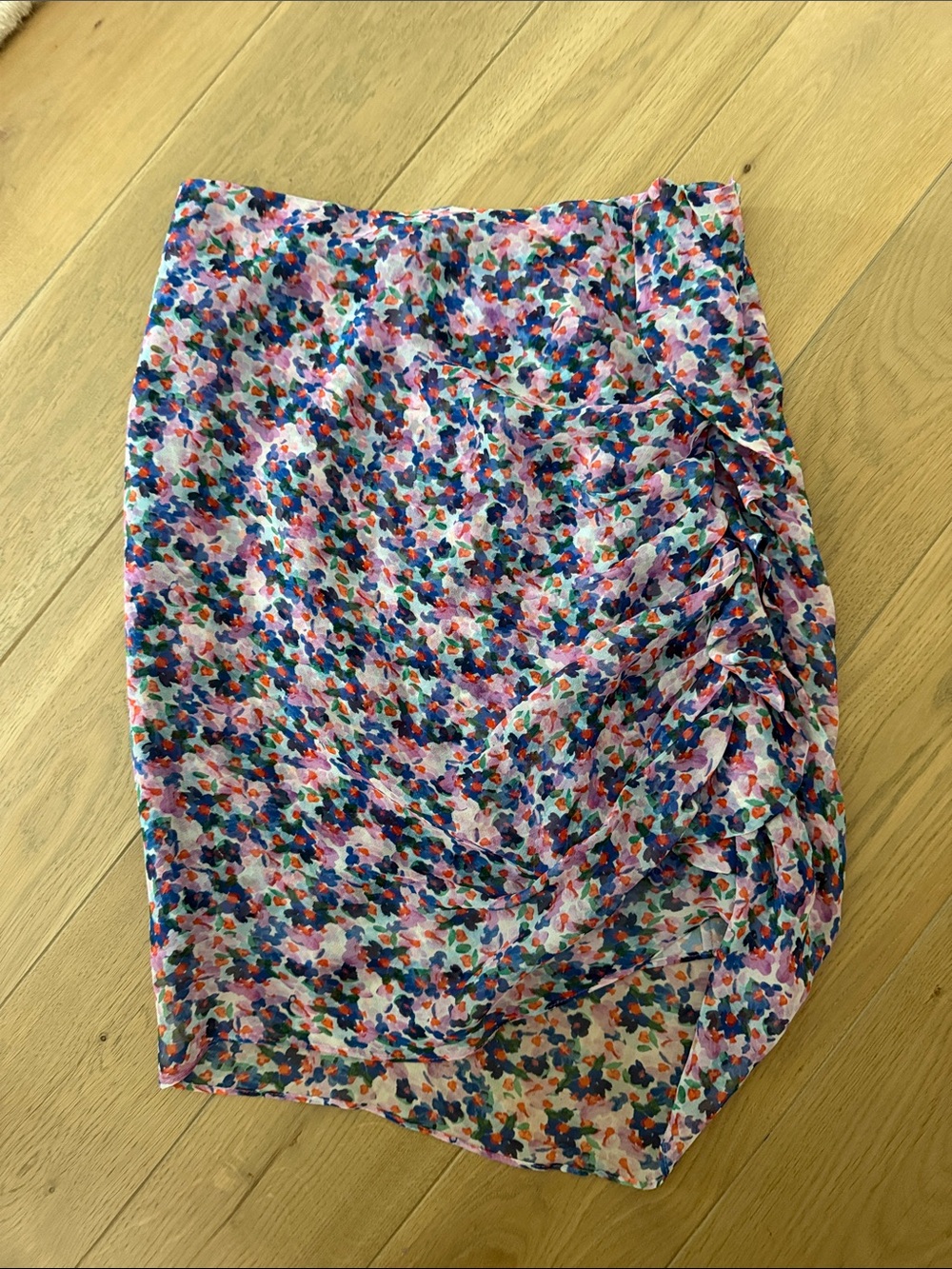 Veronica Beard Floral Ruffle Skirt